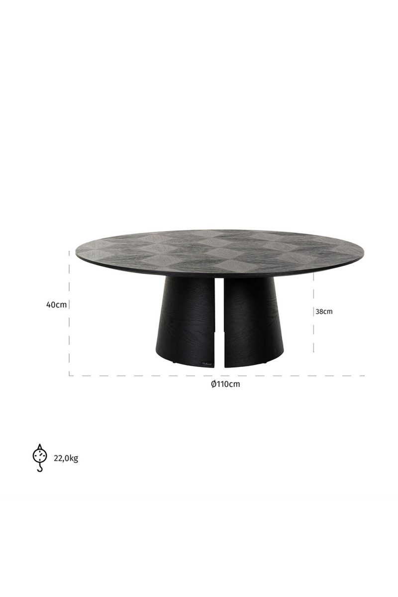 Black Oak Pedestal Coffee Table | OROA Blax | Woodfurniture.com