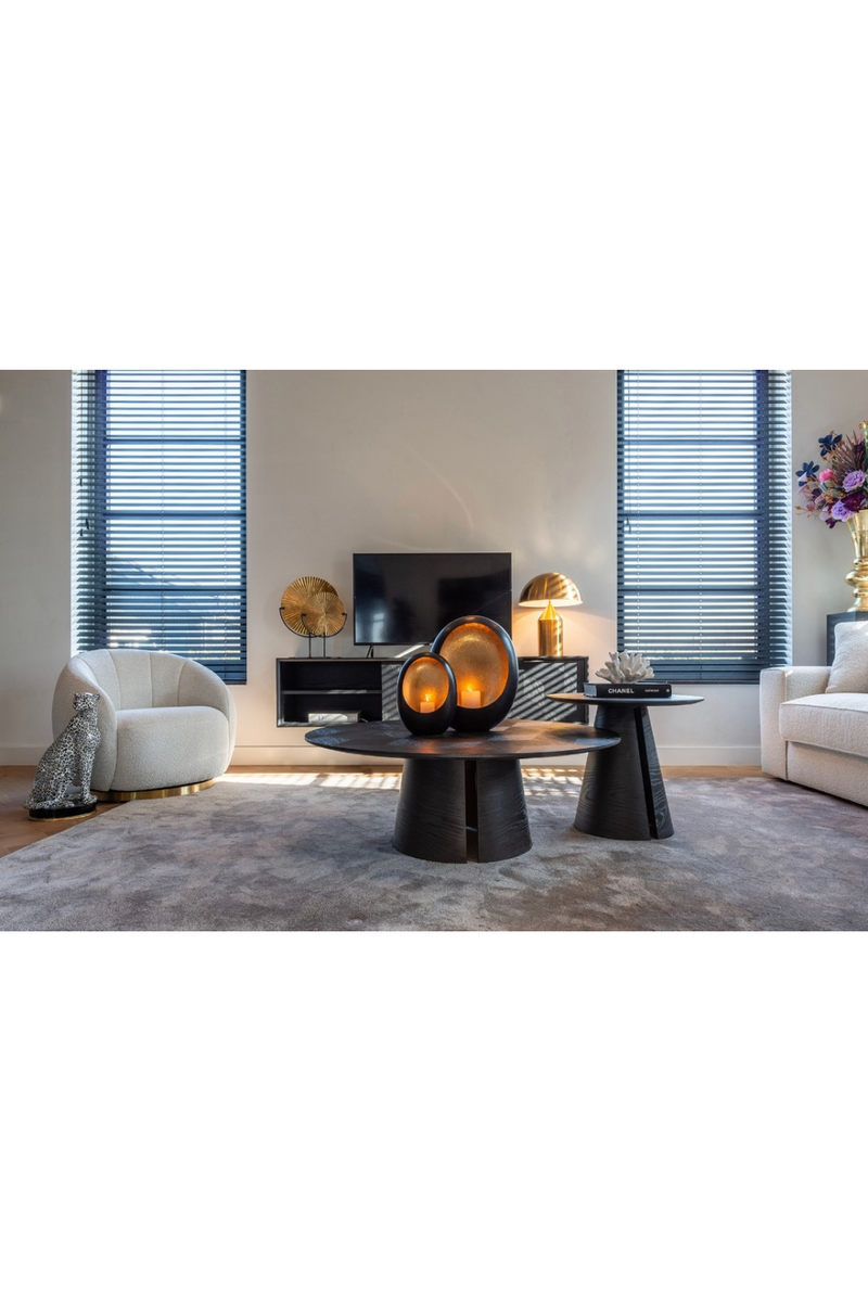 Black Oak Pedestal Coffee Table | OROA Blax | Woodfurniture.com