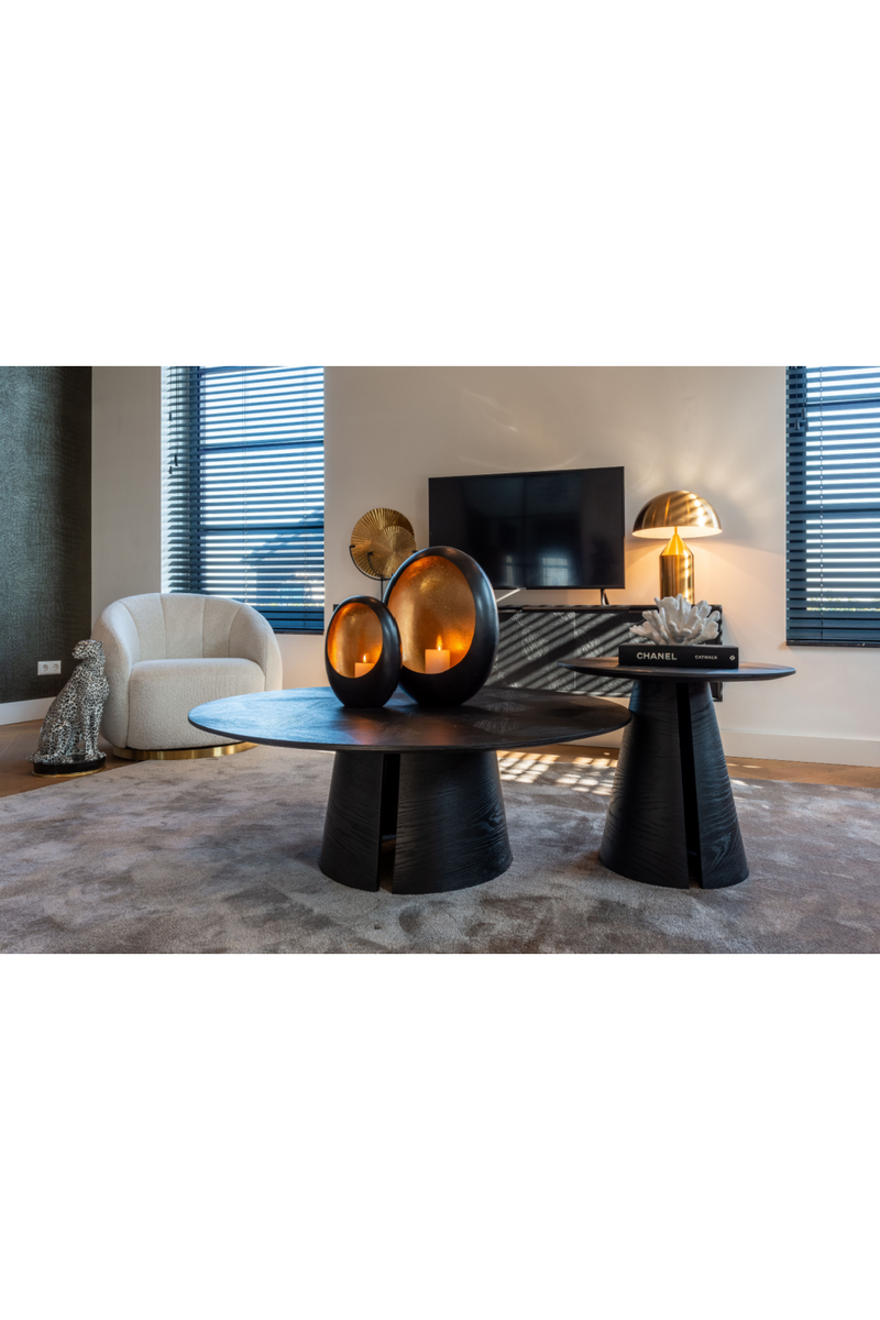 Black Oak Pedestal Coffee Table | OROA Blax | Woodfurniture.com