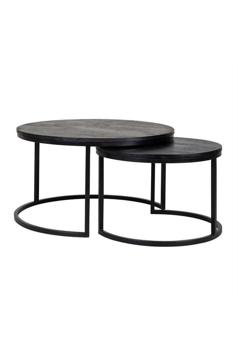 Round Black Nested Coffee Tables (2) | OROA Catana | Woodfurniture.com