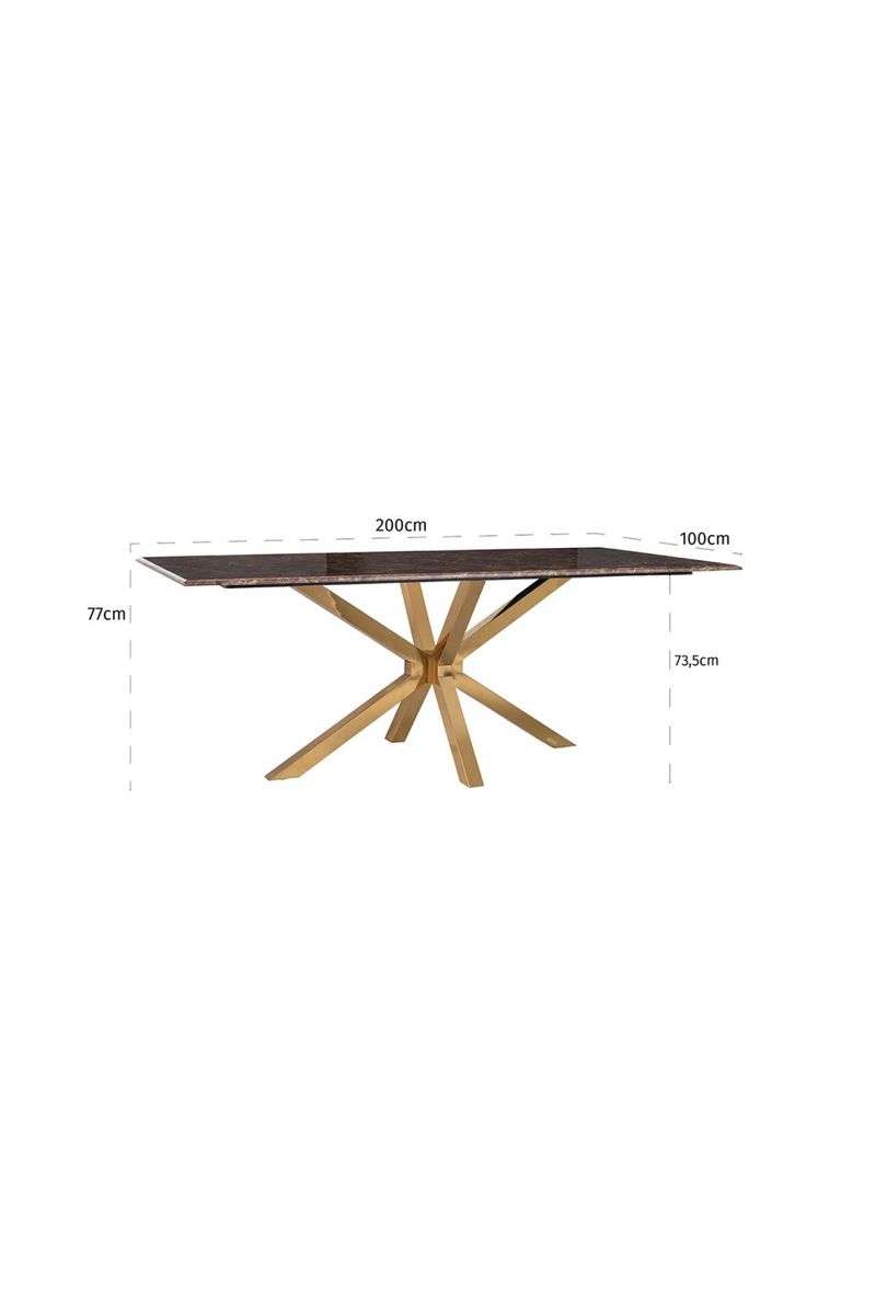 Gold Base Marble Dining Table | OROA Conrad | Woodfurniture.com