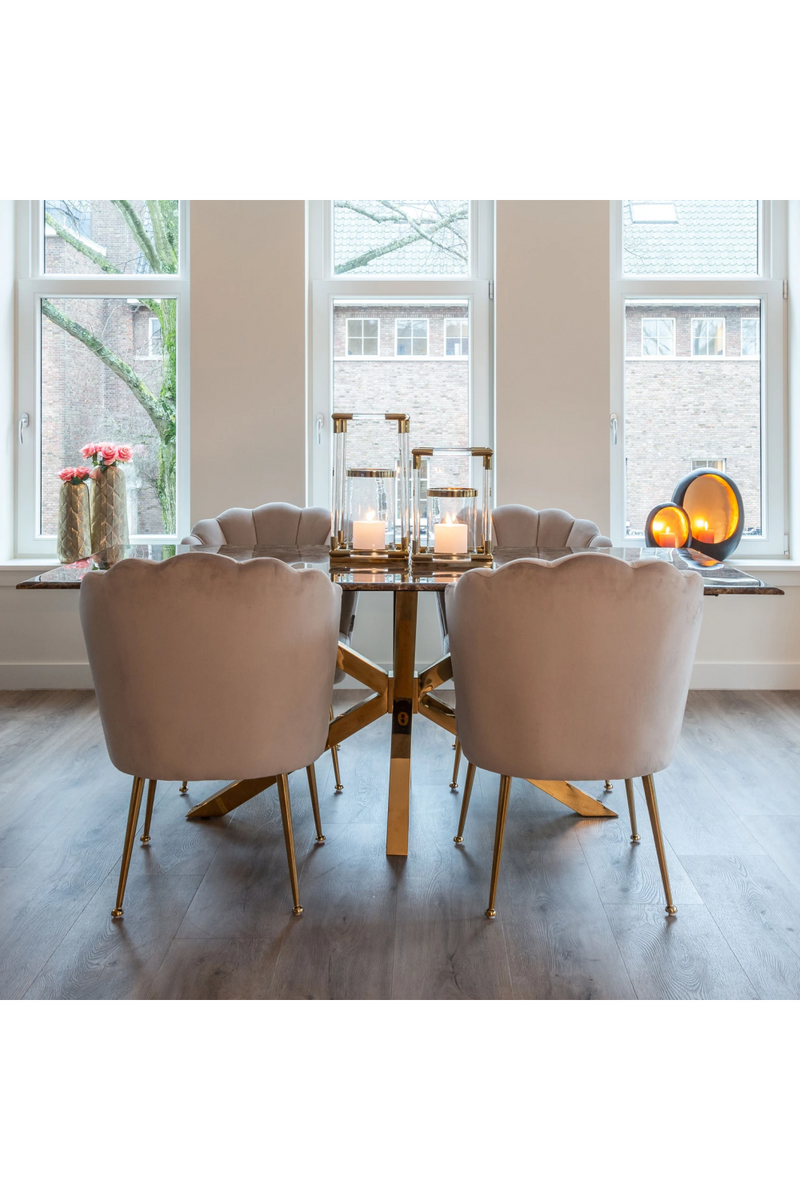 Gold Base Marble Dining Table | OROA Conrad | Woodfurniture.com