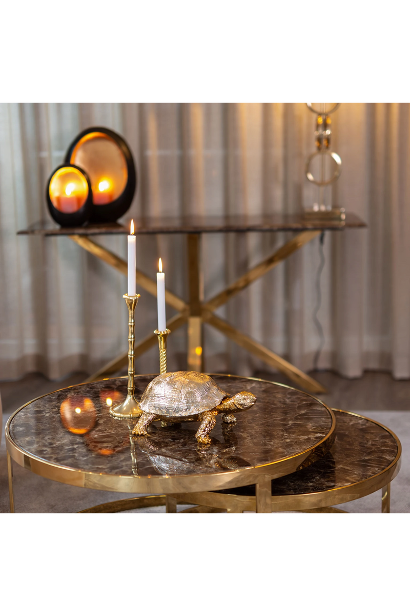 Gold Framed Marble Nesting Coffee Table | OROA Conrad | Woodfurniture.com