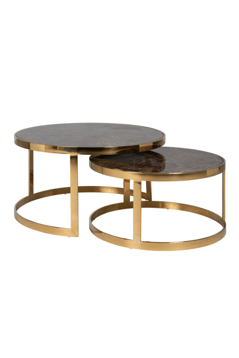 Gold Framed Marble Nesting Coffee Table | OROA Conrad | Woodfurniture.com