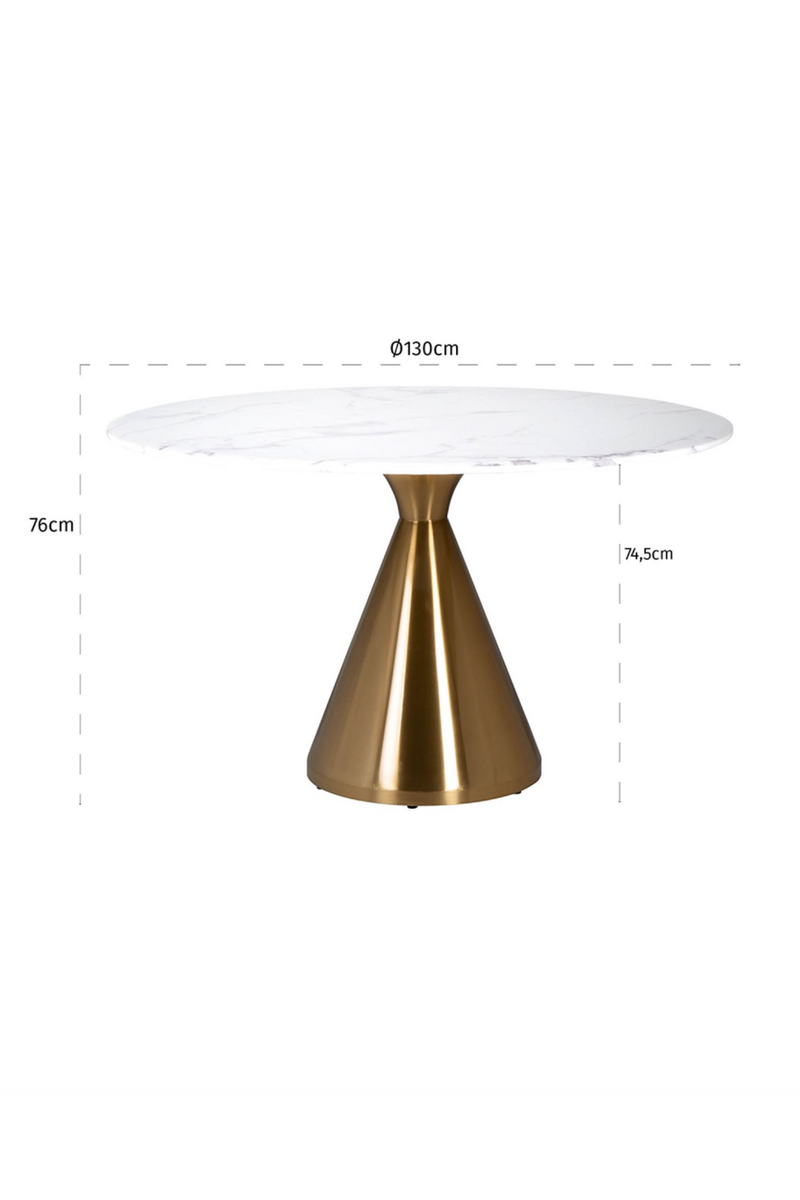 White Marble Gold Base Dining Table | OROA Tenille | Woodfurniture.com