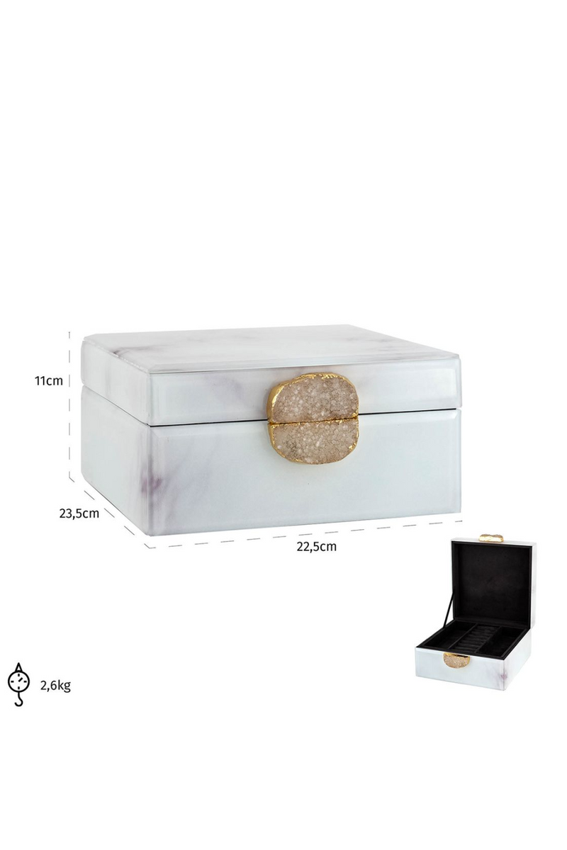 White Marble Jewelry Box | OROA Bayou | Woodfurniture.com