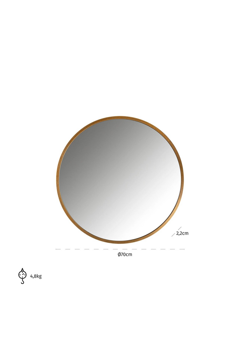 Framed Round Mirror | OROA Maeron | woodfurniture.com