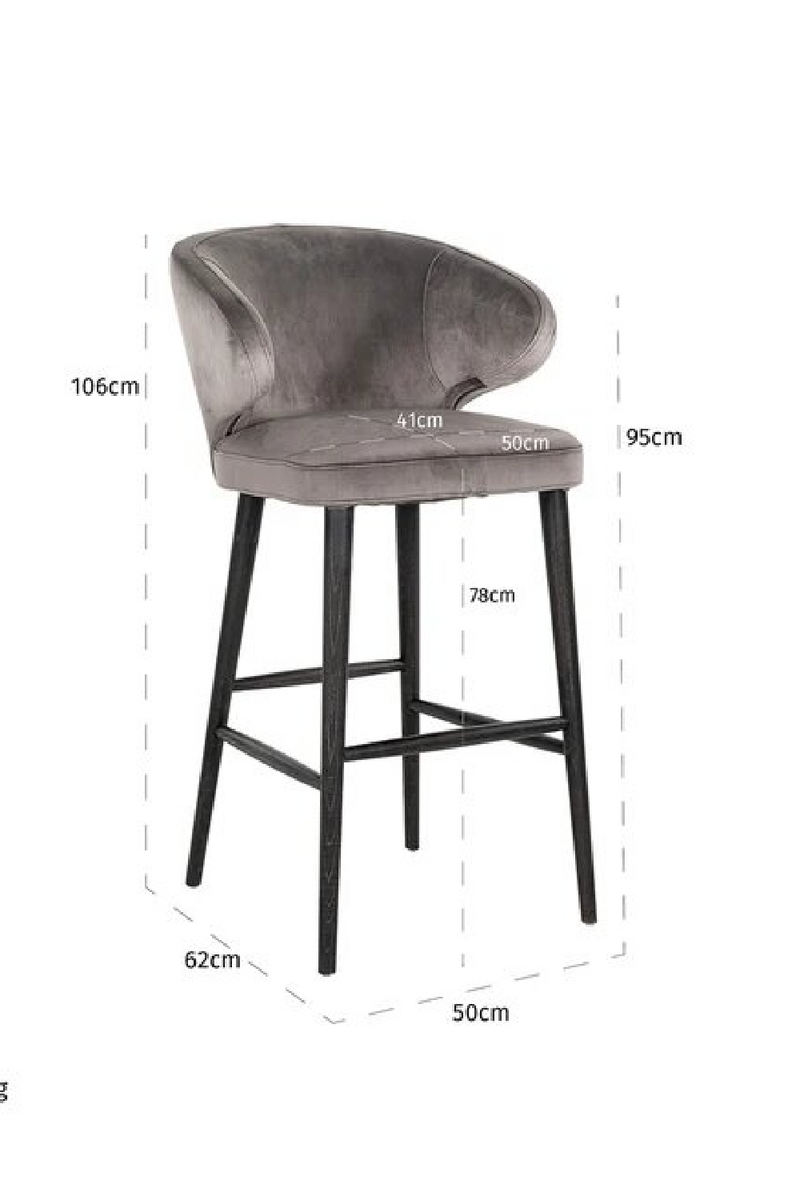 Stone Velvet Bar Stool | OROA Indigo | Woodfurniture.com