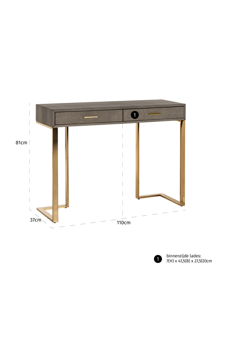 Gold Base 2-Drawer Console Table | OROA Marie-Lou | woodfurniture.com