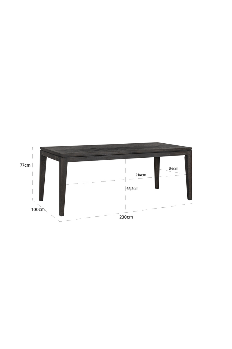 Rectangular Oak Dining Table | OROA Blackbone | Woodfurniture.com