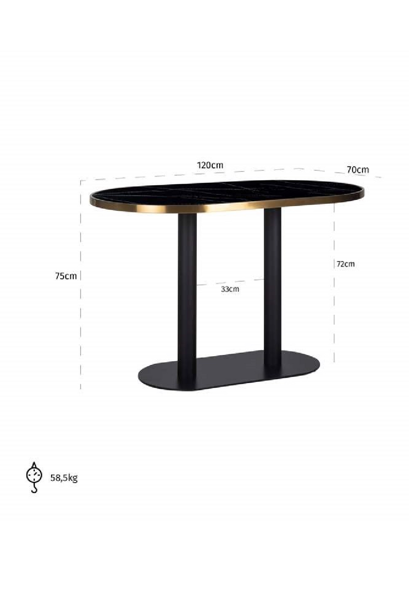 Oval Marble Dining Table | OROA Zenza | Woodfurniture.com