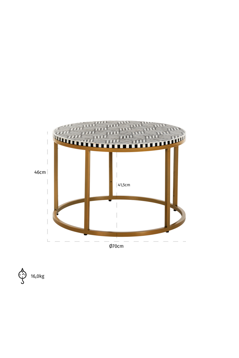 Round Patterned Coffee Table | OROA Bliss | Woodfurniture.com