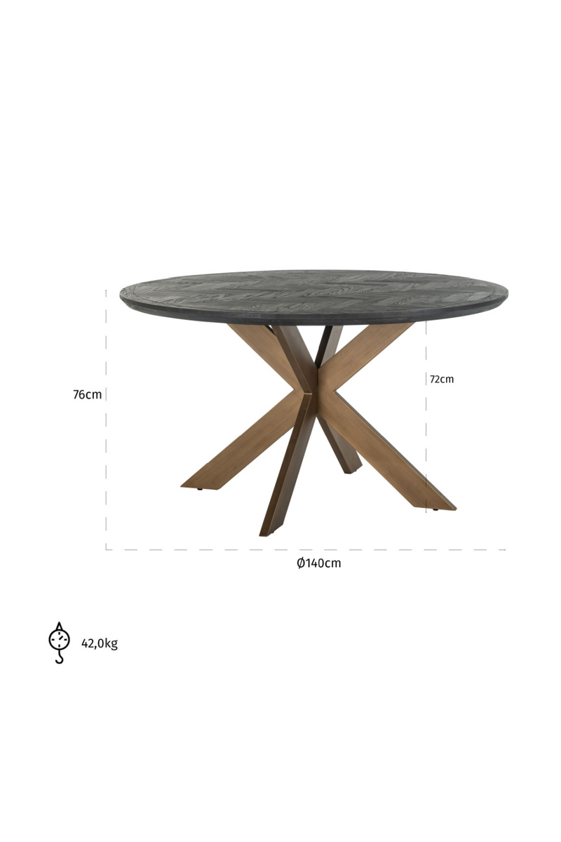 Brass Round Dining Table | OROA Blackbone | Woodfurniture.com