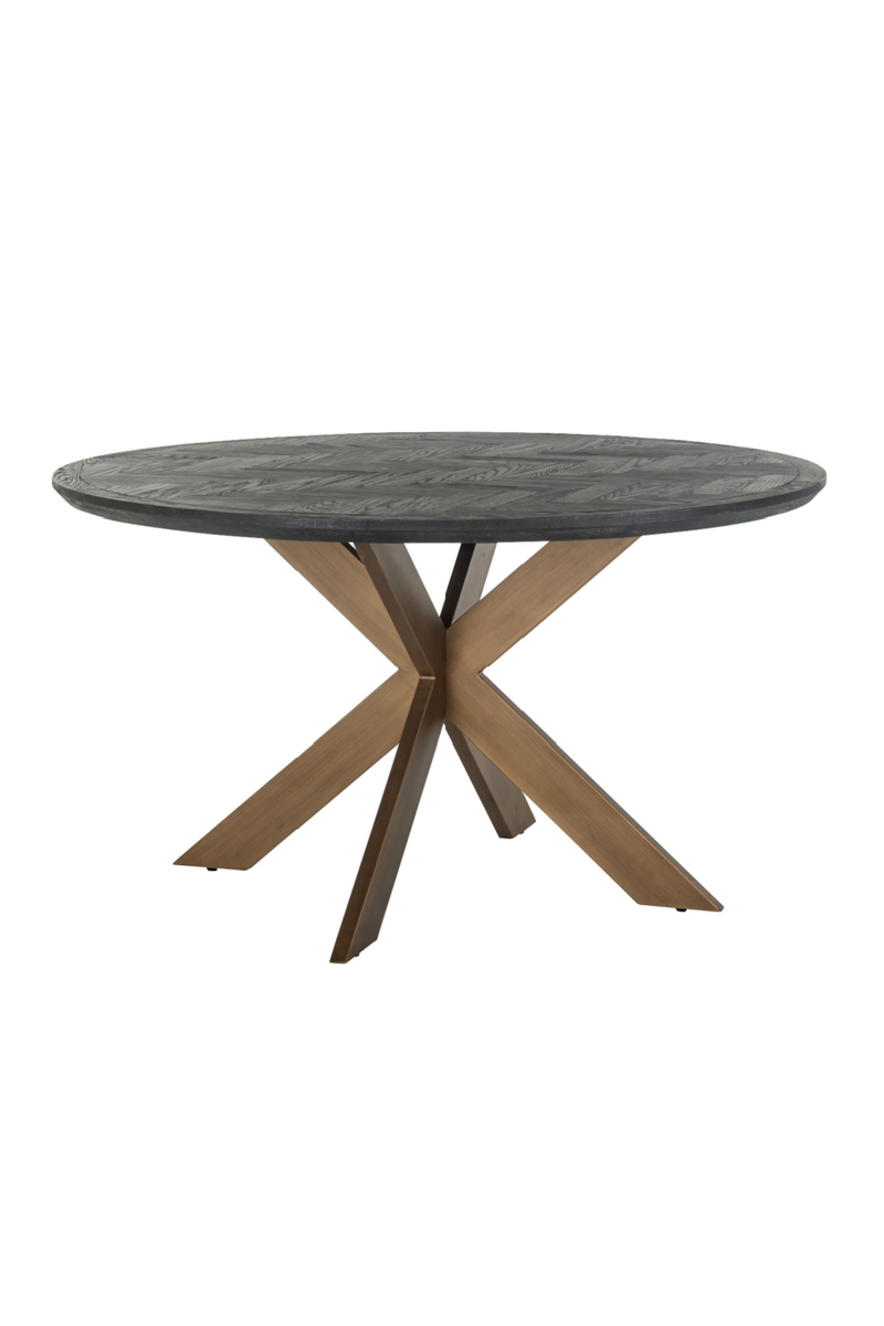 Brass Round Dining Table | OROA Blackbone | Woodfurniture.com