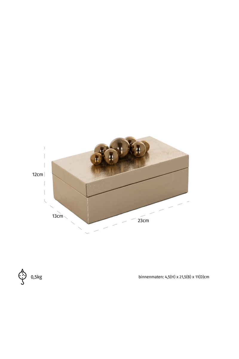 Gold Contemporary Storage Box | OROA Norah | Woodfurniture.com