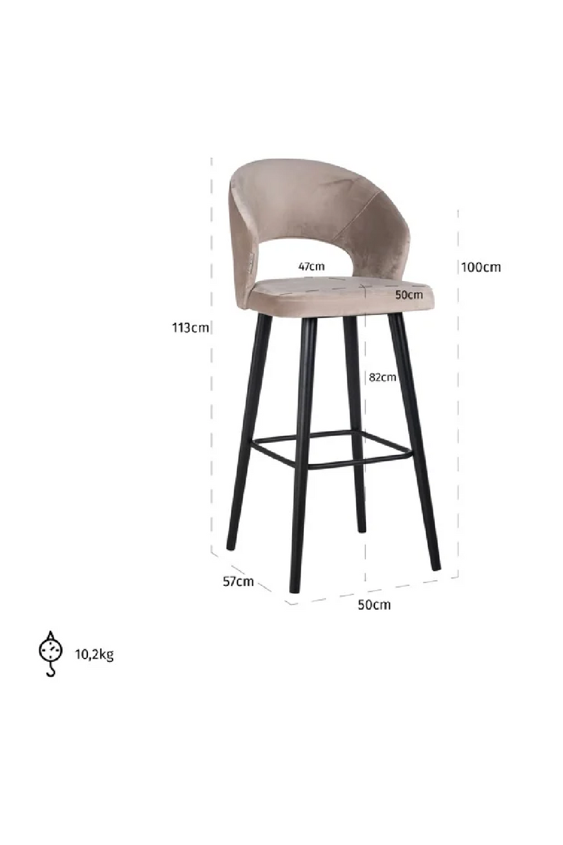 Cut-Out Bar Stool | OROA Savoy | Woodfurniture.com