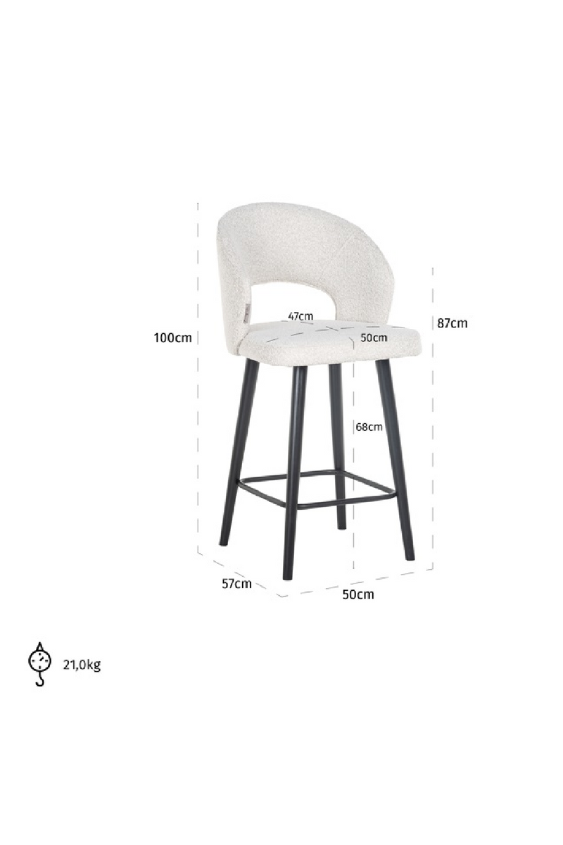 Cut-Out Modern Counter Stool | OROA Savoy | Woodfurniture.com