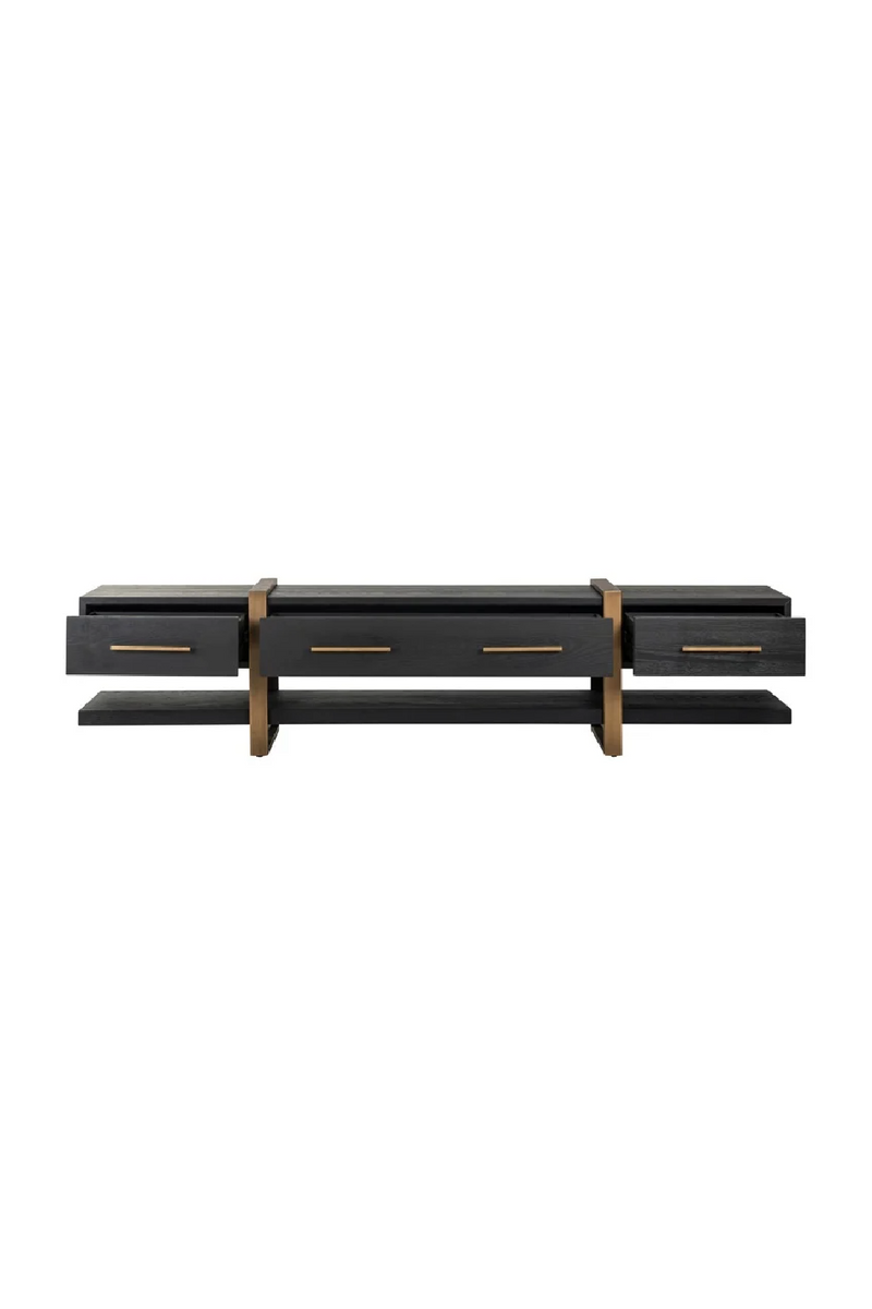 Black Oak 3-Drawer TV Unit | OROA Cambon | Woodfurniture.com