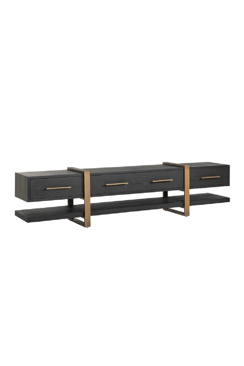 Black Oak 3-Drawer TV Unit | OROA Cambon | Woodfurniture.com