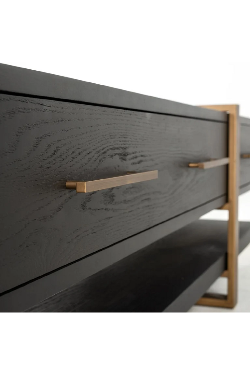 Black Oak 3-Drawer TV Unit | OROA Cambon | Woodfurniture.com