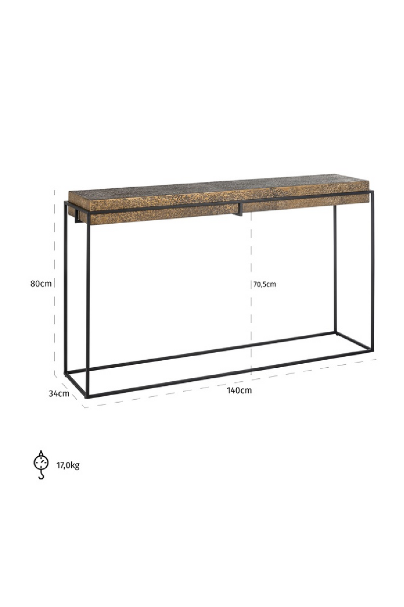 Rustic Gold Console Table | OROA Dover | Woodfurniture.com