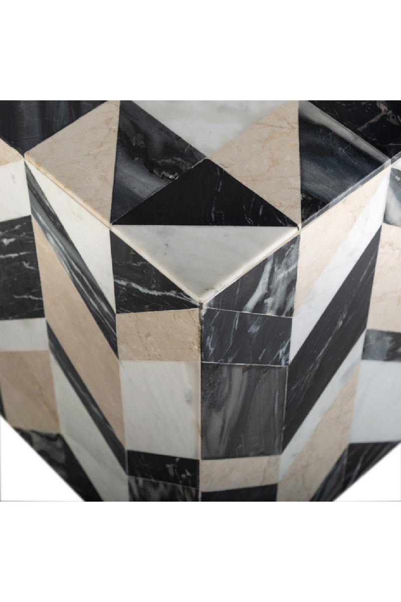 Marble Chevron End Table | OROA Rostelli | Woodfurniture.com