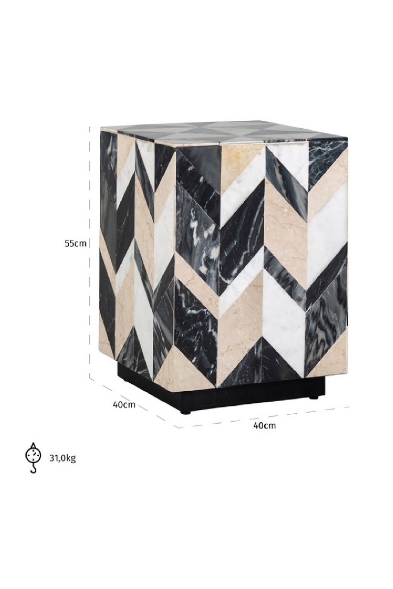 Marble Chevron End Table | OROA Rostelli | Woodfurniture.com