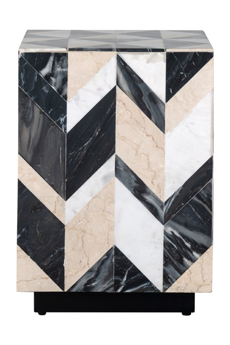 Marble Chevron End Table | OROA Rostelli | Woodfurniture.com