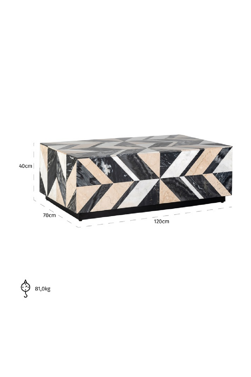 Marble Chevron Coffee Table | OROA Rostelli | Woodfurniture.com