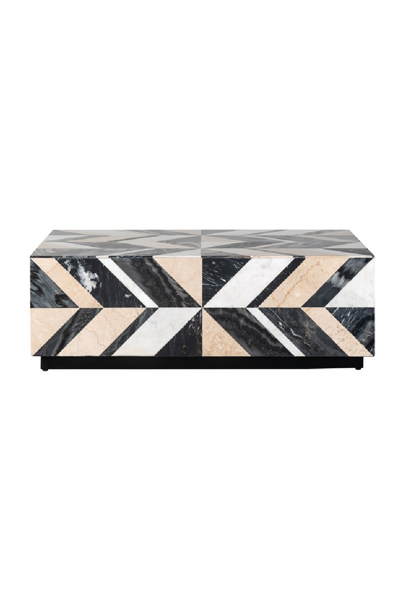 Marble Chevron Coffee Table | OROA Rostelli | Woodfurniture.com