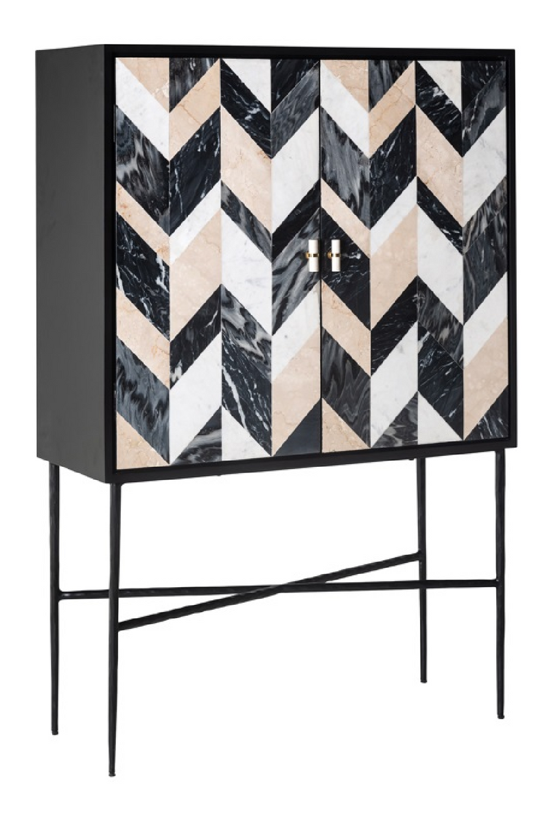 Marble Chevron Cabinet | OROA Rostelli | Woodfurniture.com