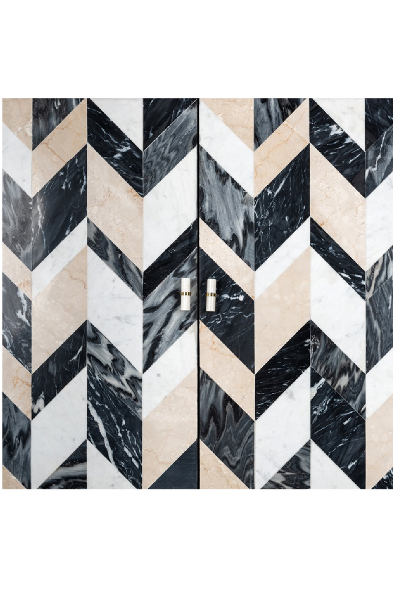 Marble Chevron Cabinet | OROA Rostelli | Woodfurniture.com