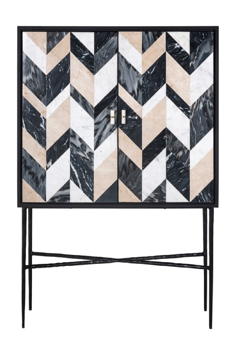 Marble Chevron Cabinet | OROA Rostelli | Woodfurniture.com