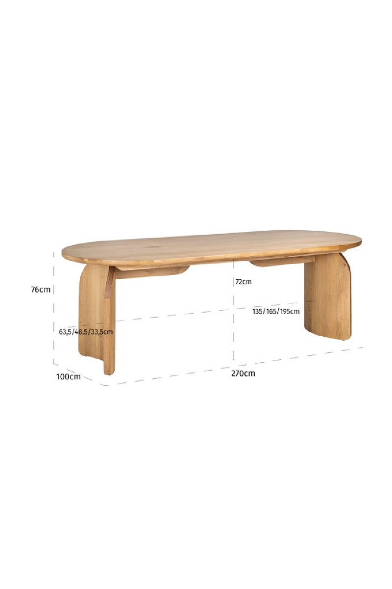  Natural Oak Organic Dining Table | OROA Fairmont | Woodfurniture.com