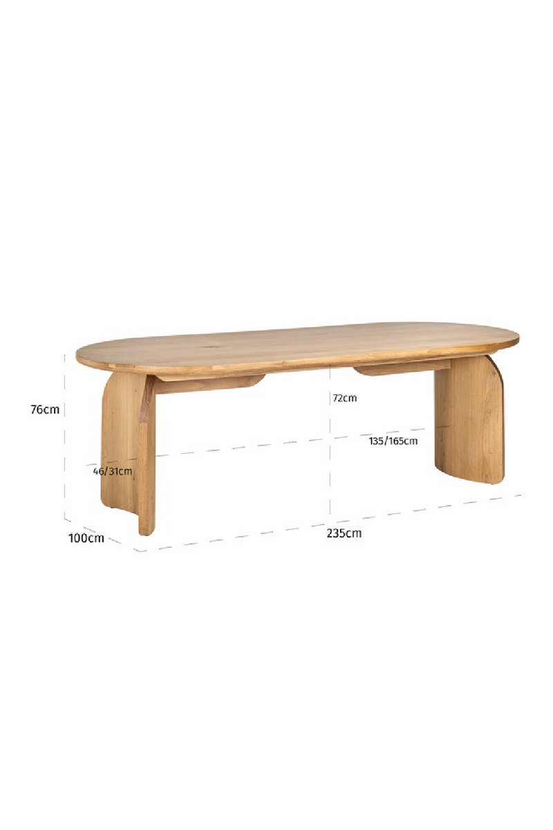 Natural Oak Organic Dining Table | OROA Fairmont | Woodfurniture.com