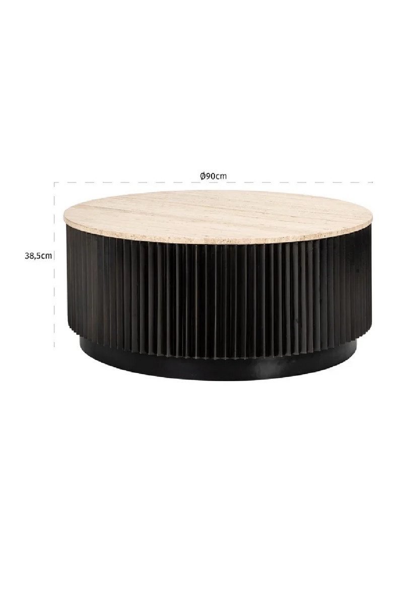 Round Travertine Coffee Table | OROA Hampton | Woodfurniture.com