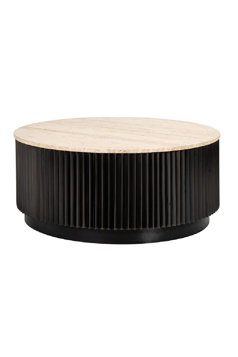 Round Travertine Coffee Table | OROA Hampton | Woodfurniture.com