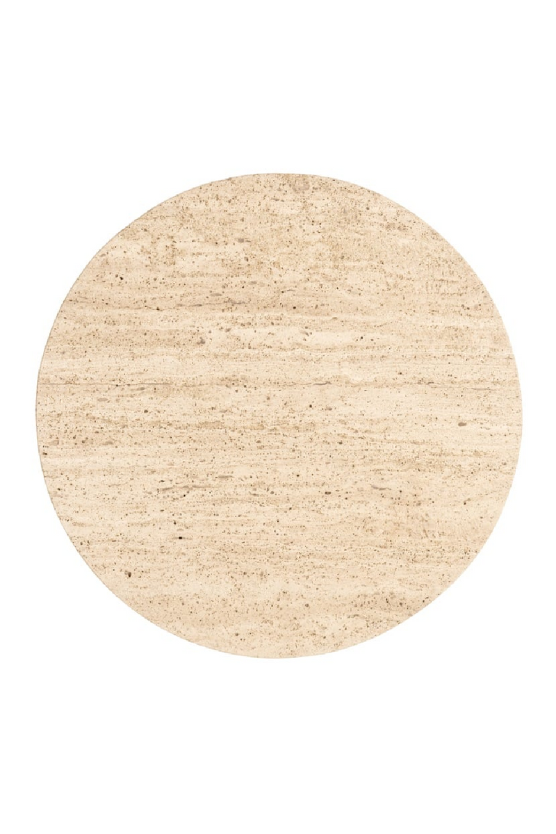 Round Travertine End Table | OROA Hampton | Woodfurniture.com