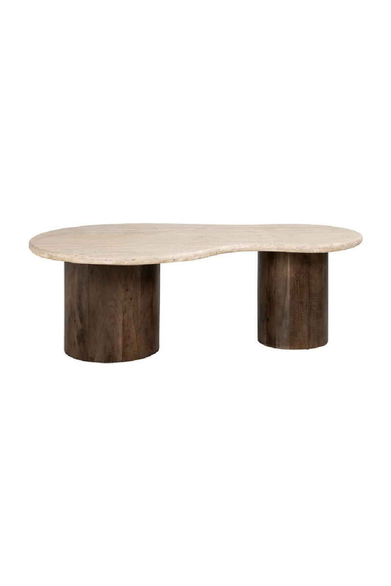 Organic-Shaped Travertine Coffee Table | OROA Douglas | Woodfurniture.com