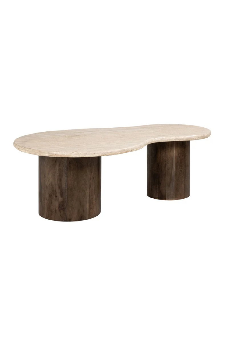 Organic-Shaped Travertine Coffee Table | OROA Douglas | Woodfurniture.com