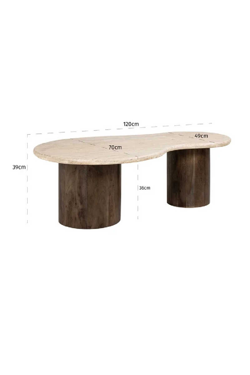 Organic-Shaped Travertine Coffee Table | OROA Douglas | Woodfurniture.com