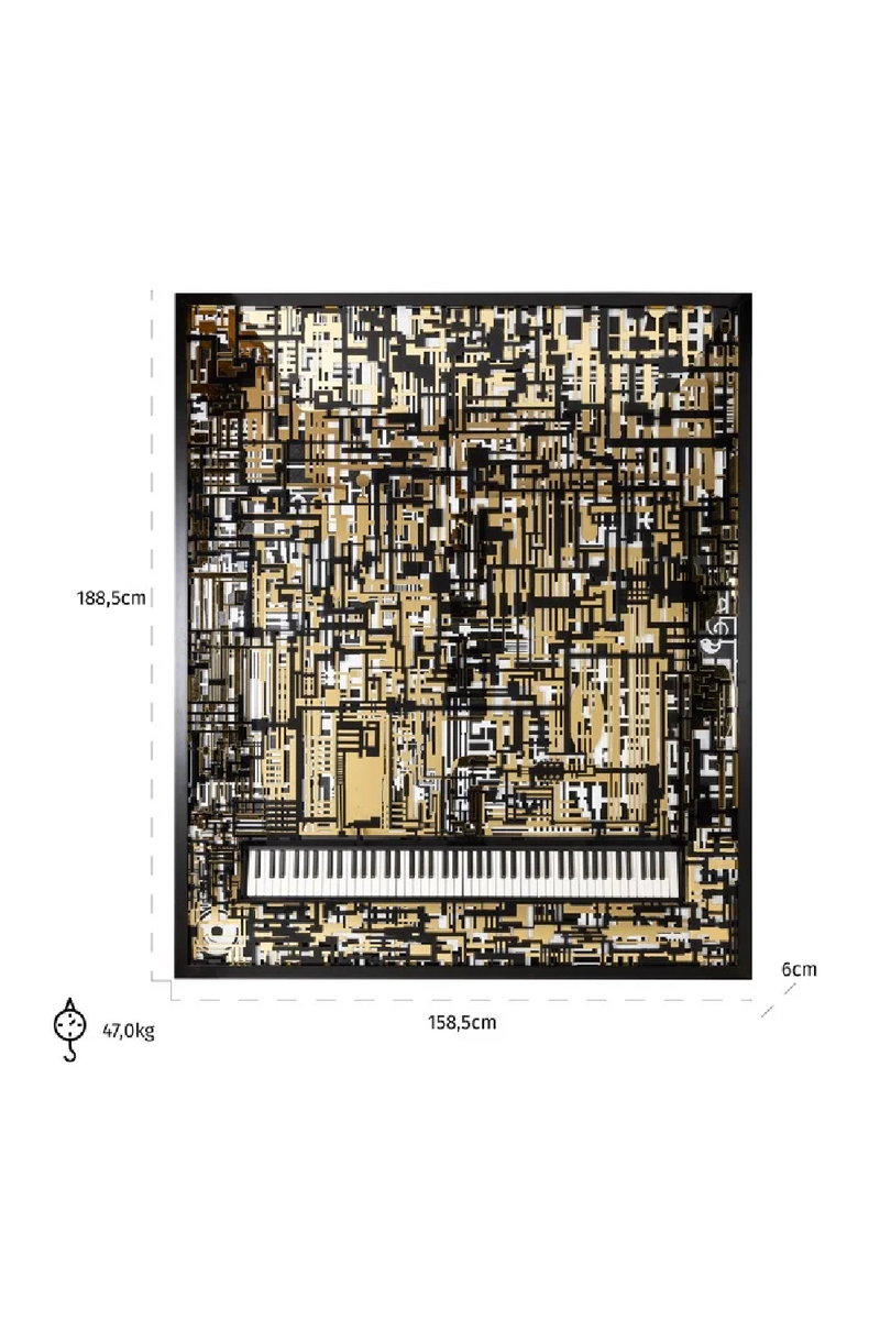 Black & Gold Wall Art | OROA Piano | Woodfurniture.com