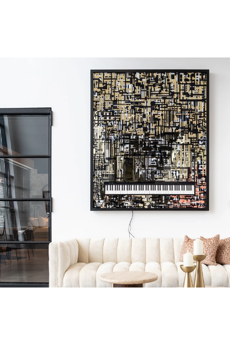 Black & Gold Wall Art | OROA Piano | Woodfurniture.com