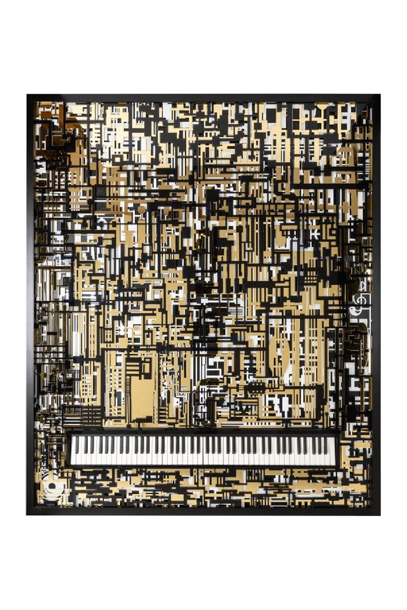 Black & Gold Wall Art | OROA Piano | Woodfurniture.com