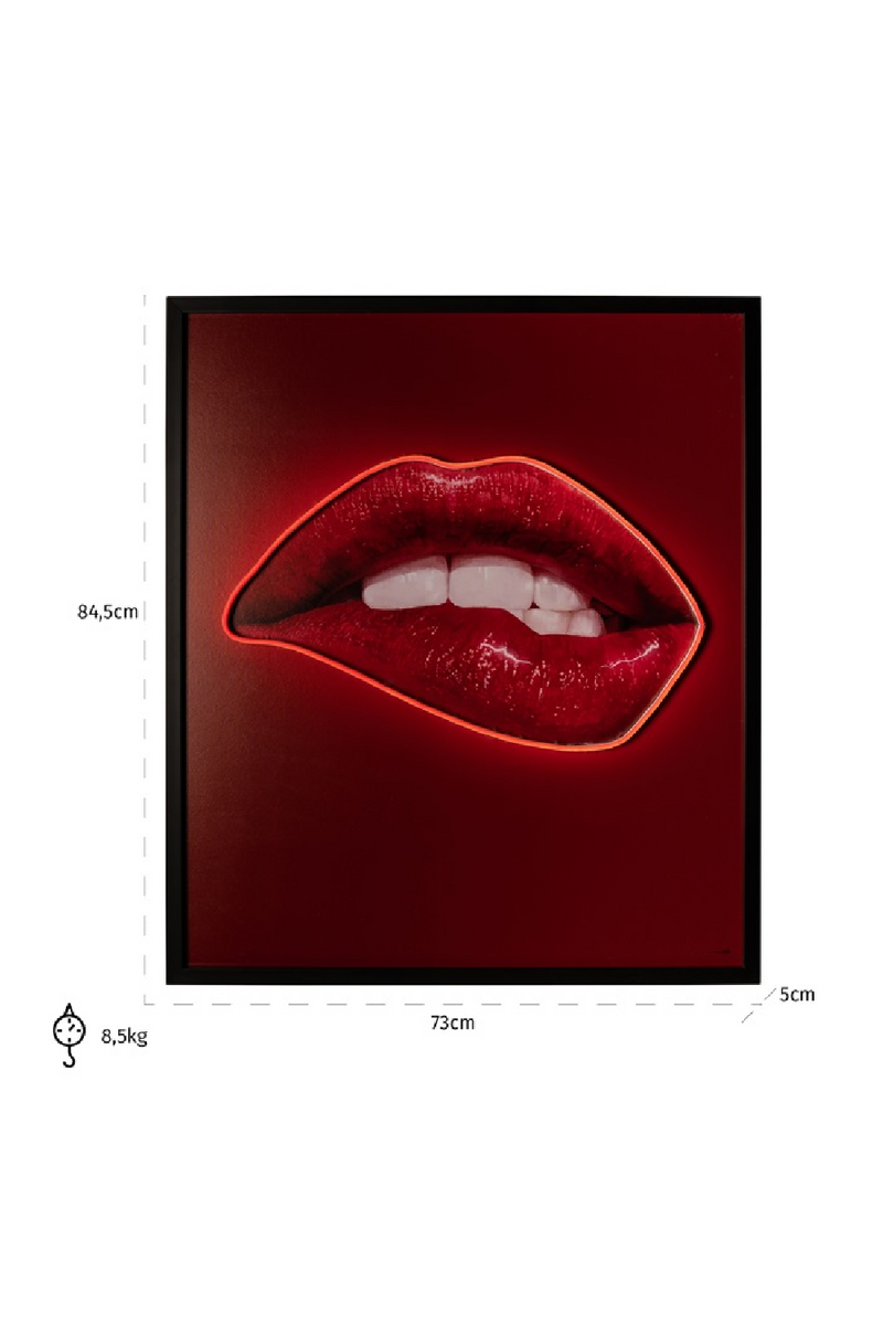 Red Contemporary Wall Art | OROA Lips | Woodfurniture.com