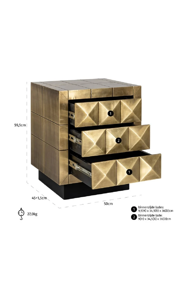 Gold Faceted Cabinet | OROA Collada | woodfurniture.com