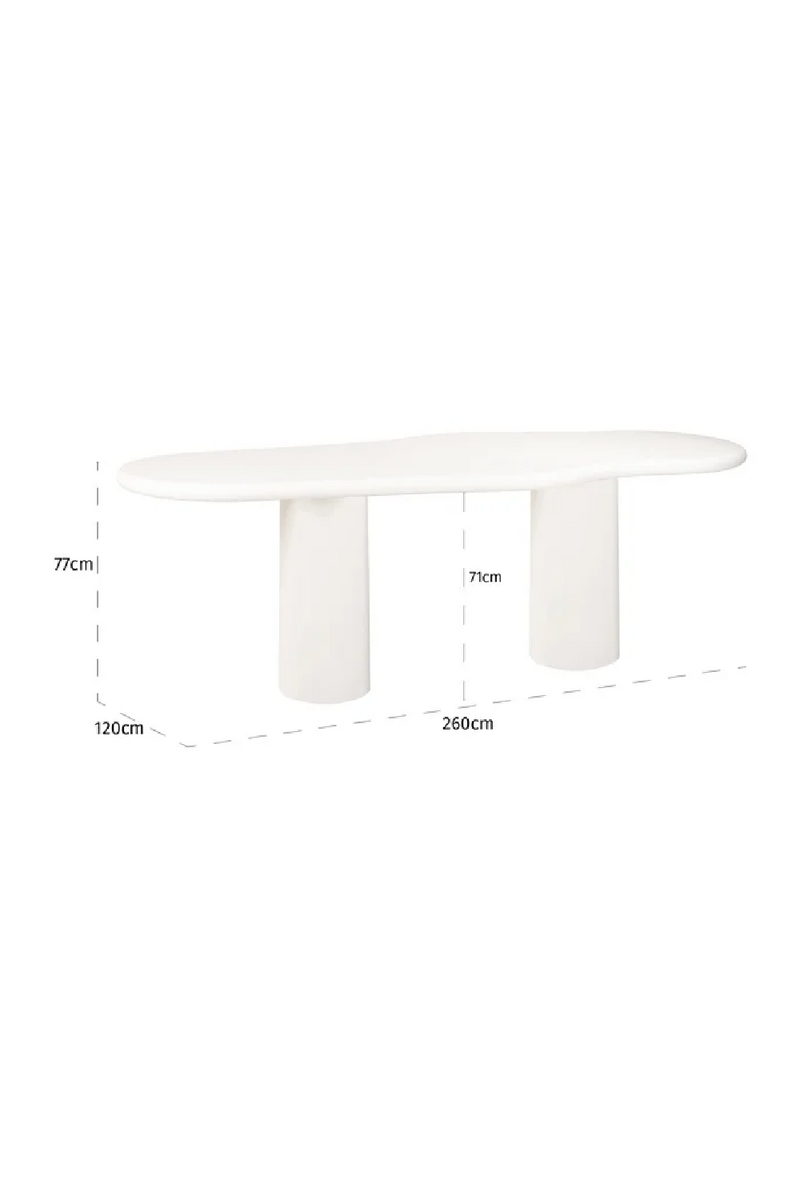 White Organic-Shaped Dining Table | OROA Bloomstone | Oroatrade.com