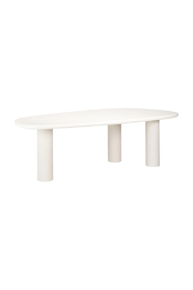 White Pebble-Shaped Dining Table | OROA Bloomstone | Woodfurniture.com