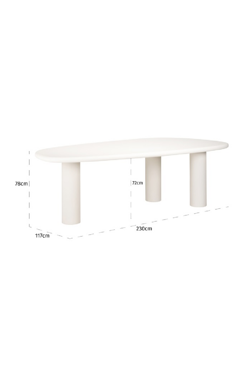 White Pebble-Shaped Dining Table | OROA Bloomstone | Woodfurniture.com