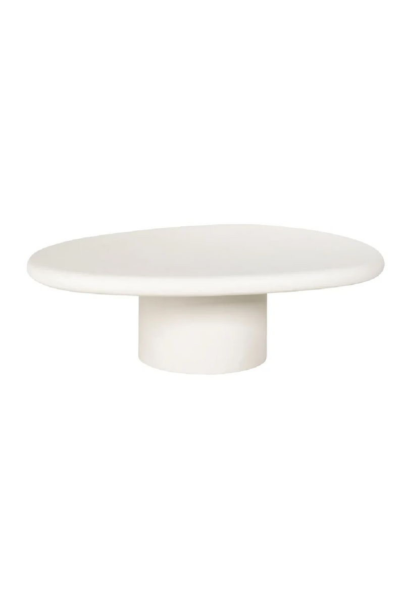 White Pebble-Shaped Coffee Table | OROA Bloomstone | Woodfurniture.com